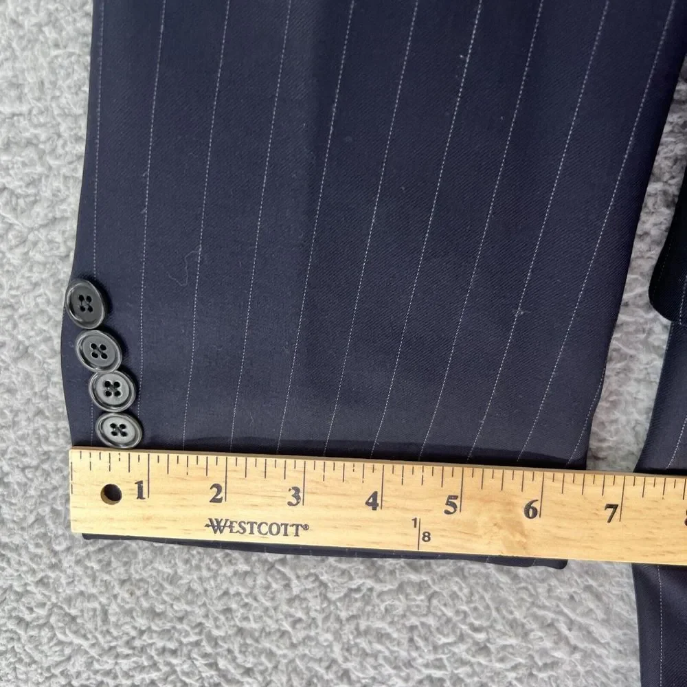 Jos. A. Bank Signature Gold Mens Blazer Black Striped Suit Jacket Sport Coat 43R